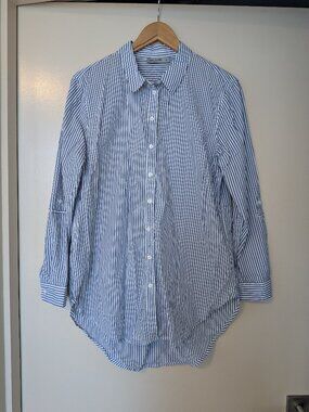 Just Jeans Blue and White Stripe Shirt US 6 (AU 10 Label) Like New